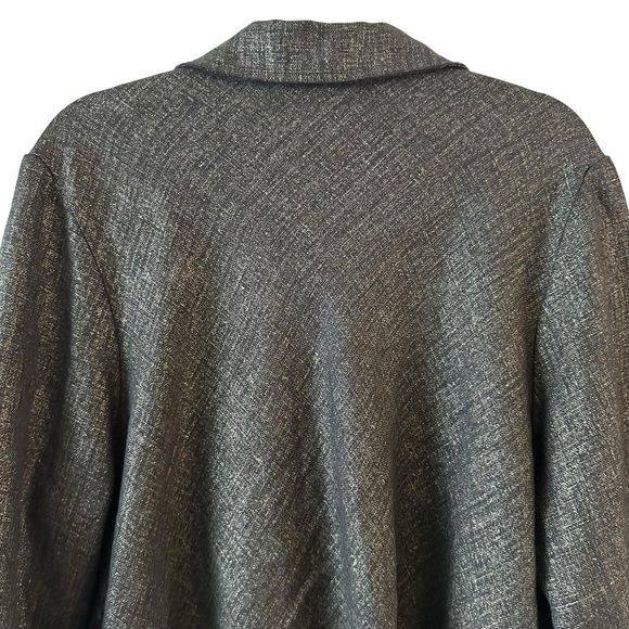 NWOT FLAX 100% linen long sleeve duster jacket grey-black boho classic oversized - Picture 6 of 16